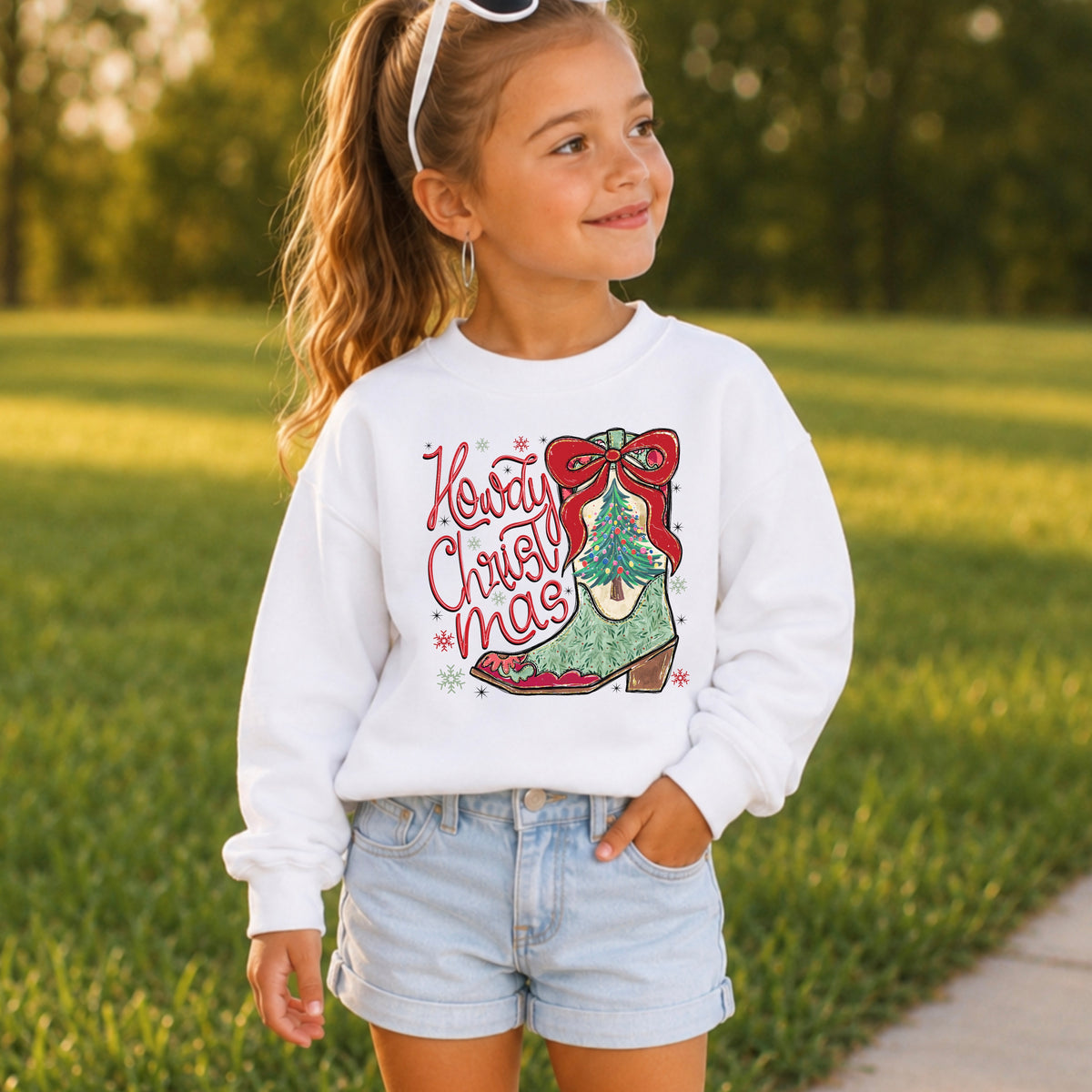Howdy Christmas Youth Crewneck Sweatshirt