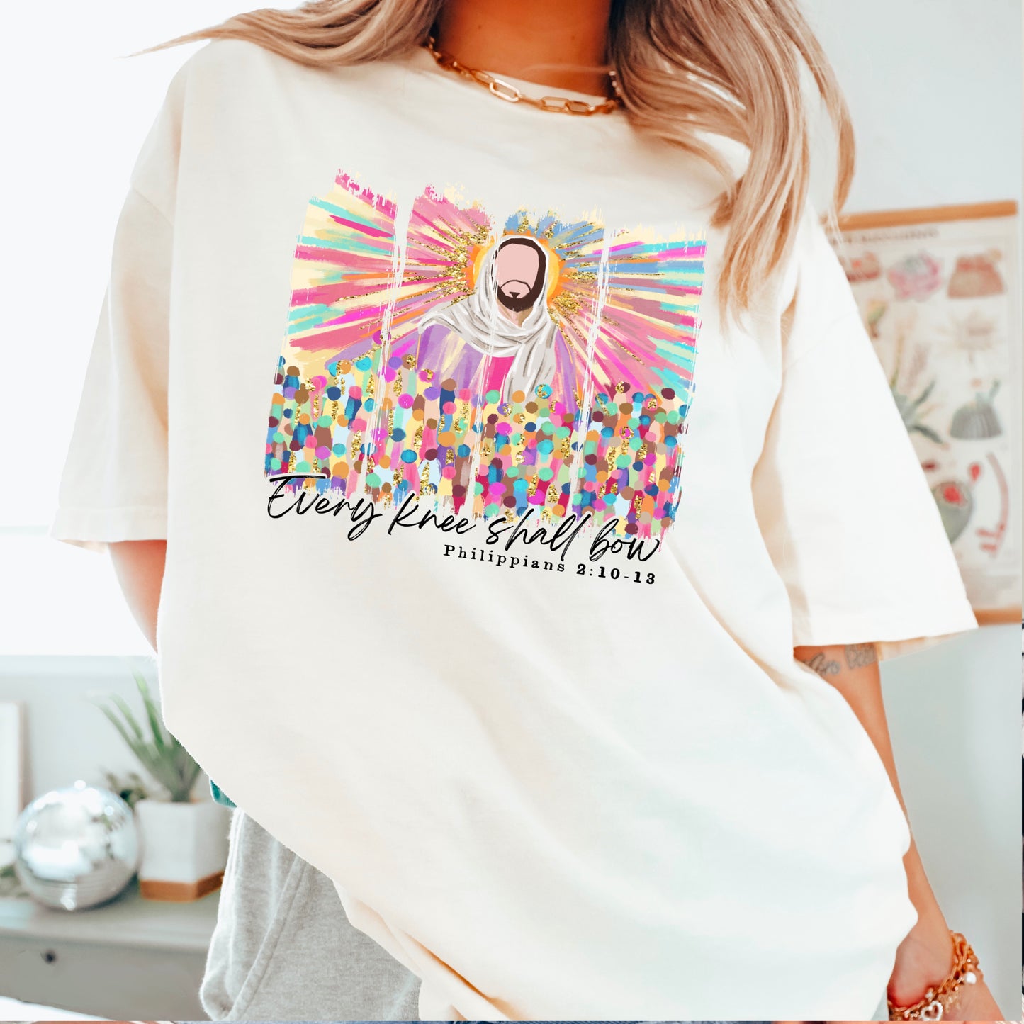Every Knee Shall Bow Easter Comfort Color Graphic Tee