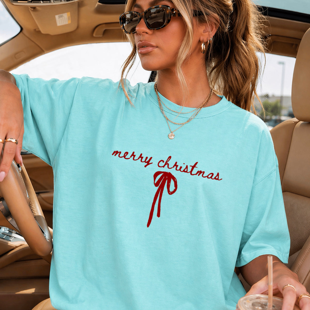 Merry Christmas Comfort Color Graphic Tee