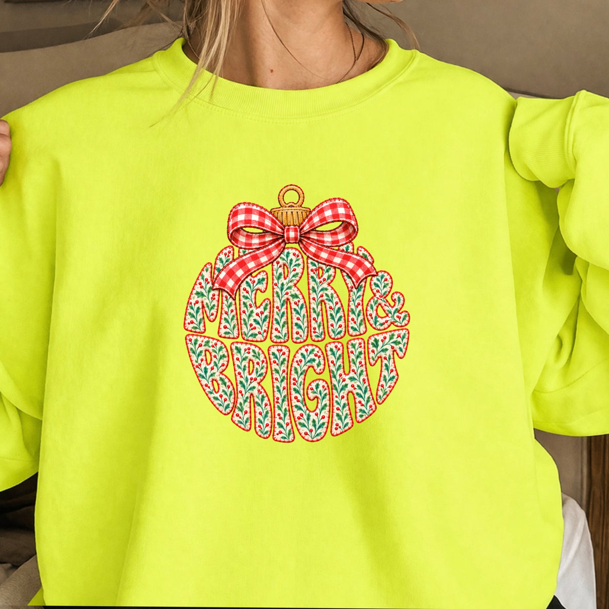 Merry & Bright Christmas Crewneck Sweatshirt