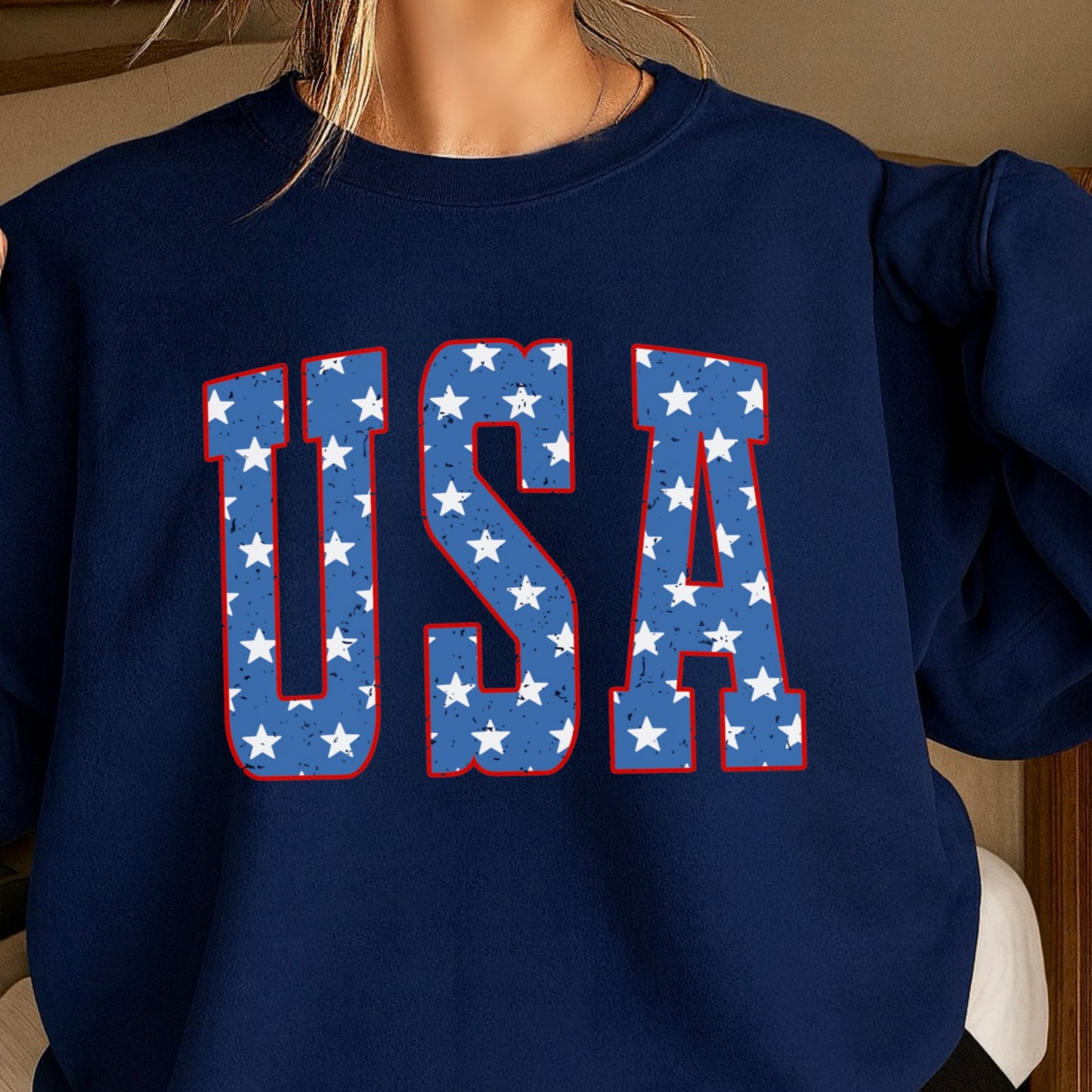 USA Patriotic Crewneck Sweatshirt
