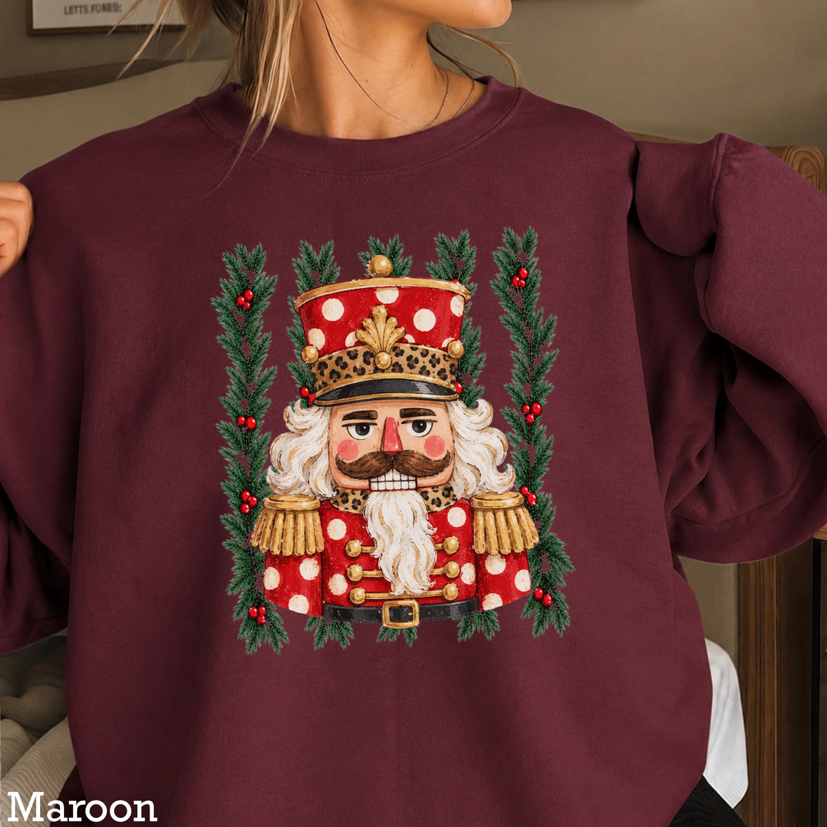 Preppy Nutcracker Christmas Crewneck Sweatshirt