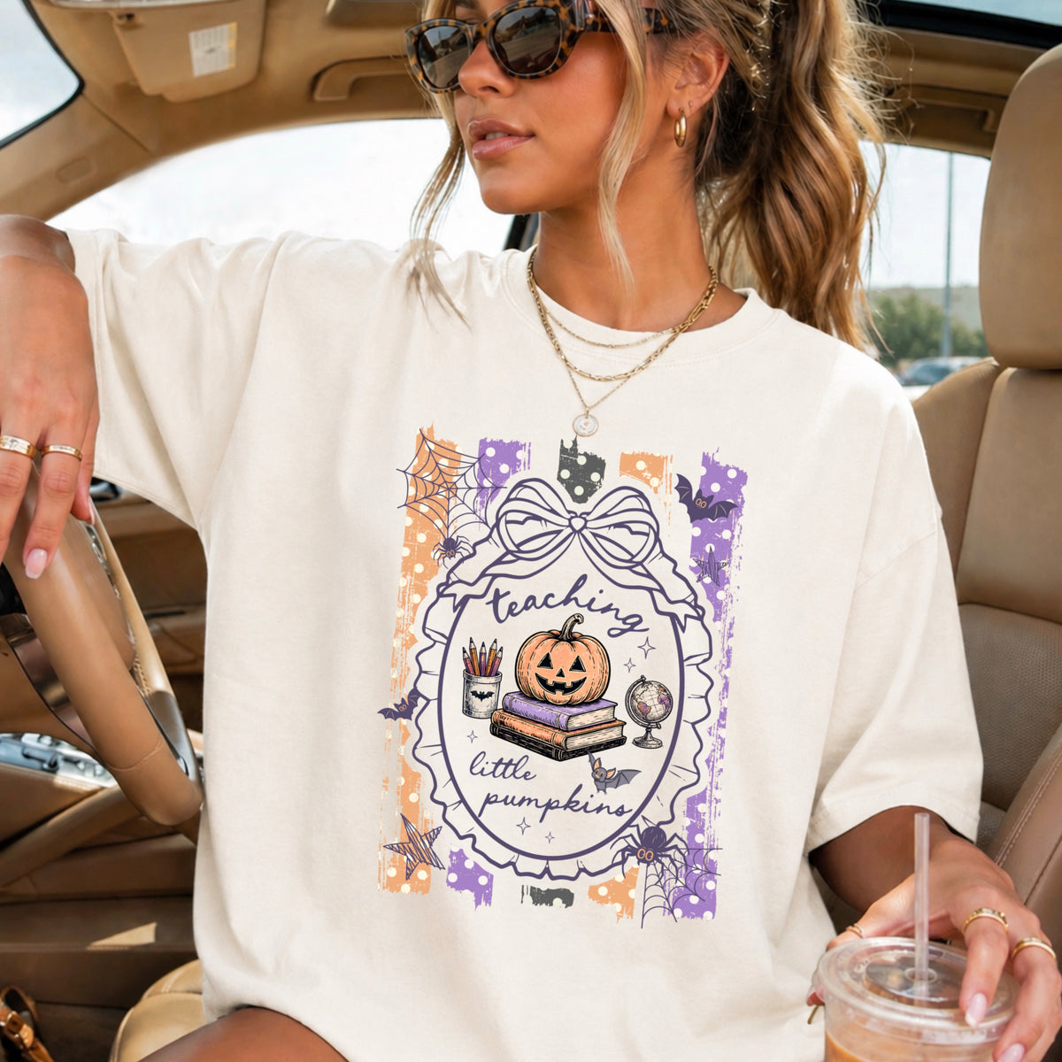 Teaching Little Pumpkins Comfort Color Graphic Tee