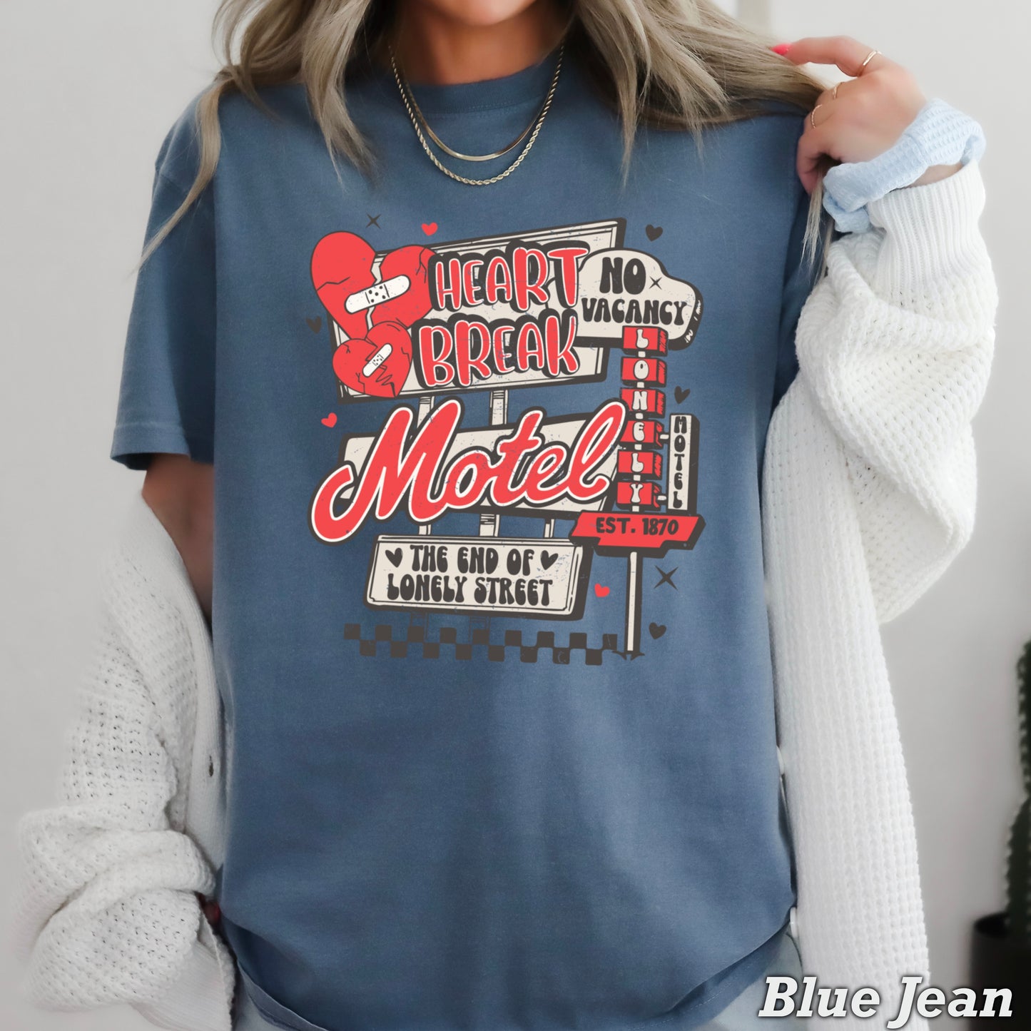 Heart Break Motel Valentine’s Day Comfort Color Graphic Tee