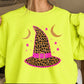 Leopard Witches Hat Halloween Crewneck Sweatshirt