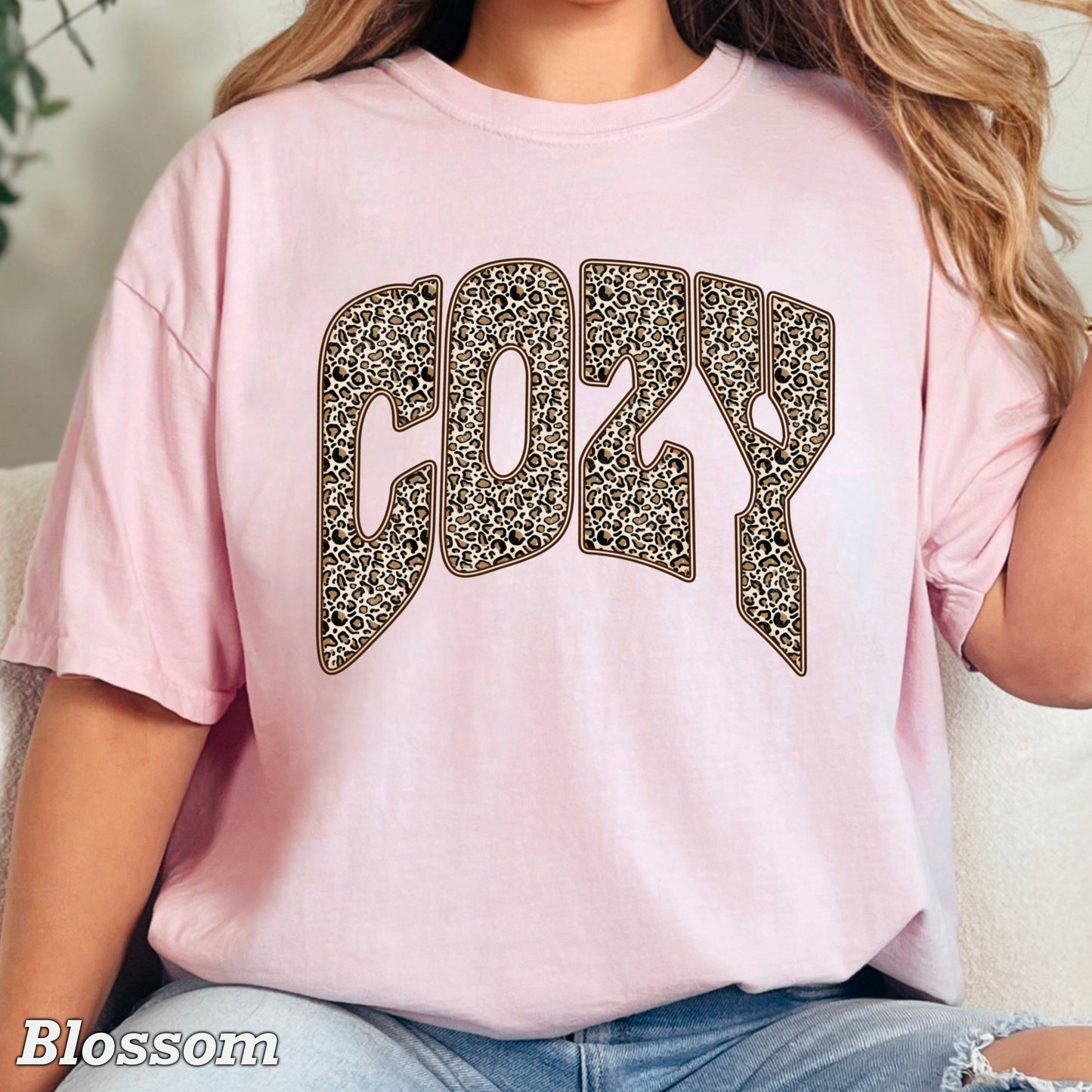 Leopard Cozy Fall Comfort Color Graphic Tee