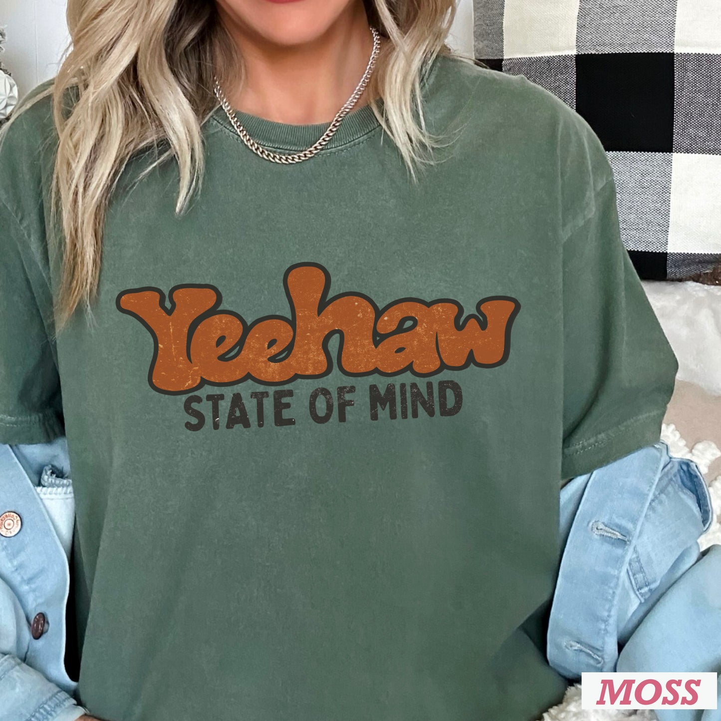 Yeehaw State Of Mind Comfort Color Graphic Tee