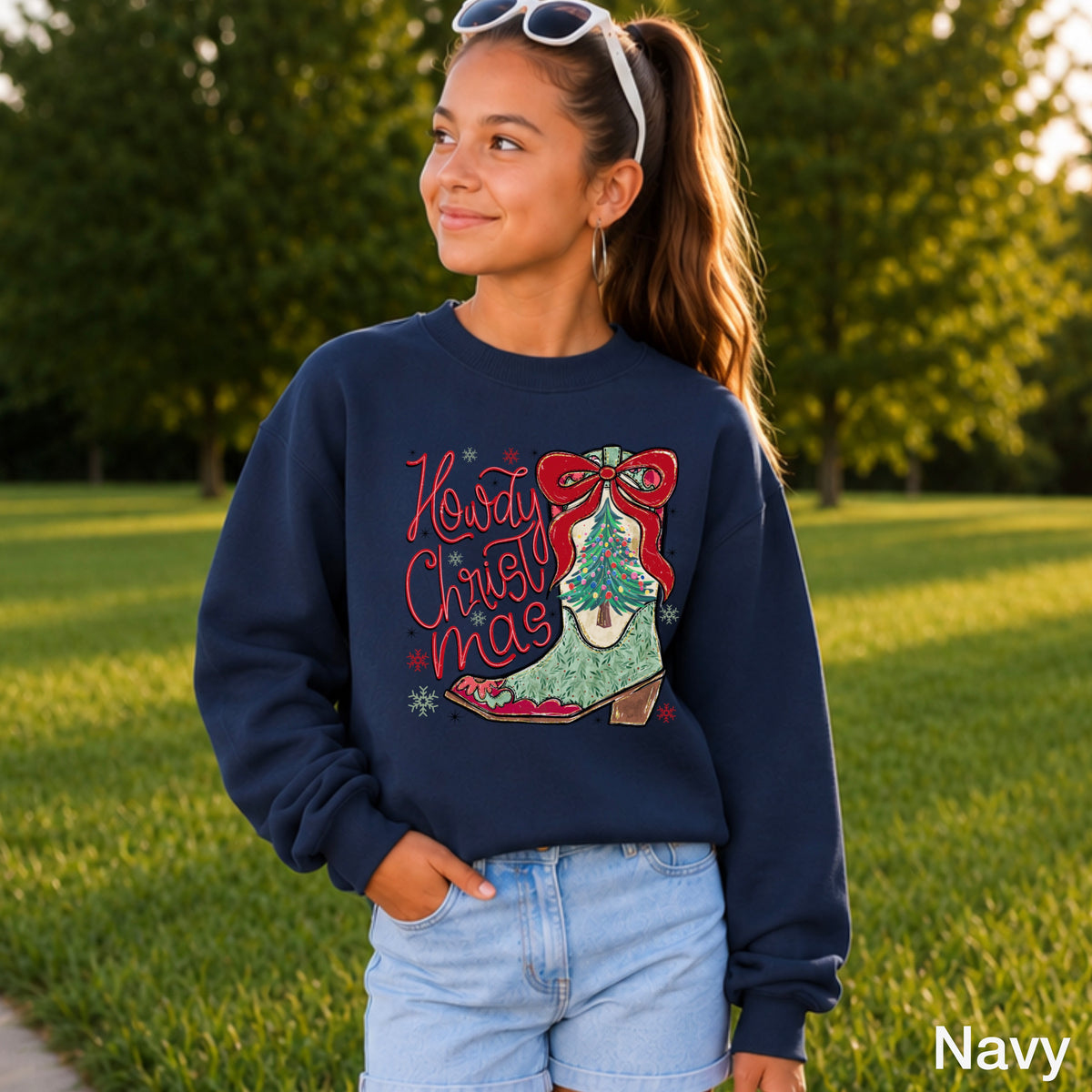 Howdy Christmas Youth Crewneck Sweatshirt