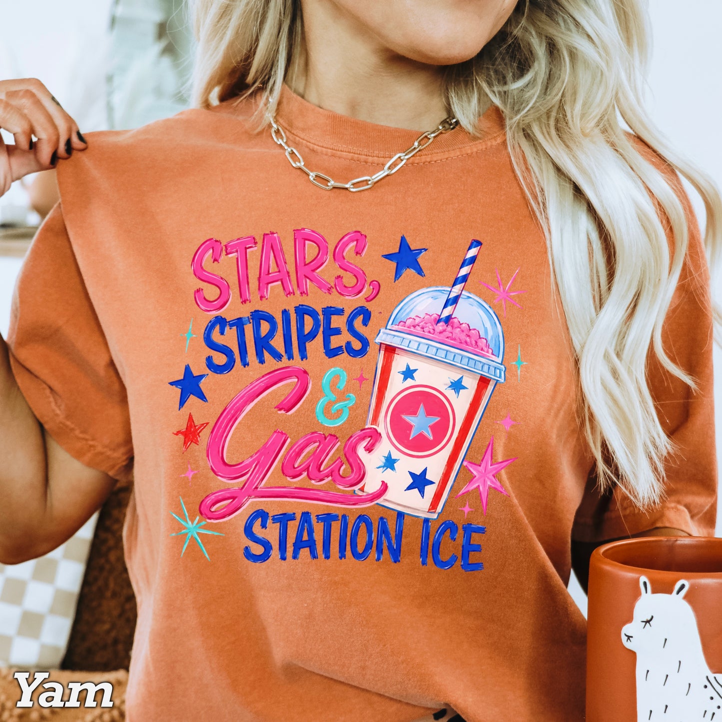 Stars Stripes & Gas Station Ice Comfort Color Graphic Tee