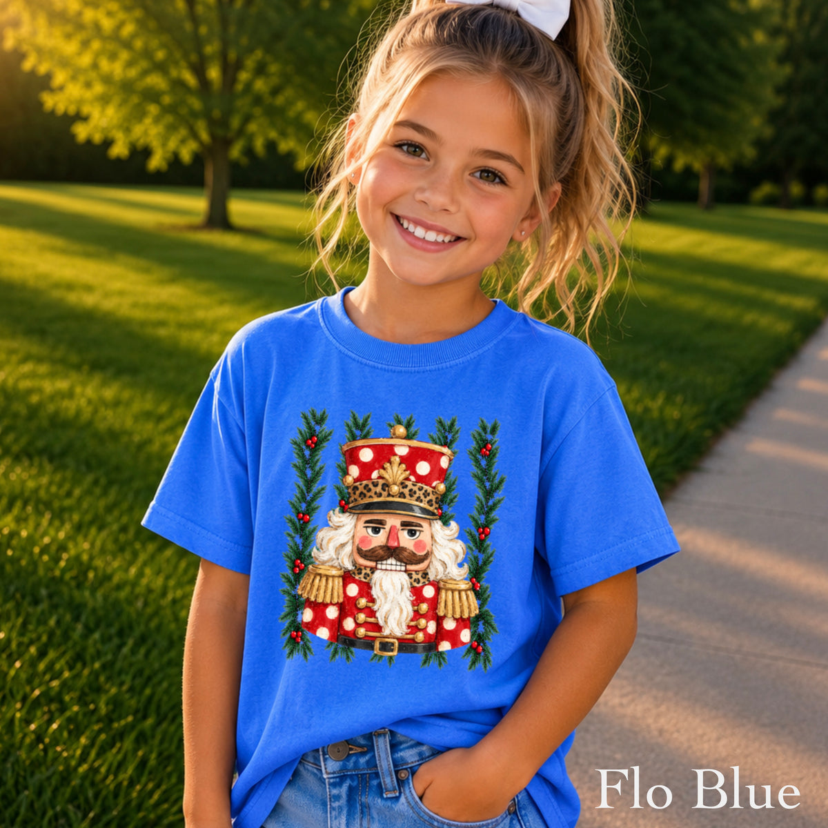 Preppy Nutcracker Christmas Youth Comfort Color T-Shirt