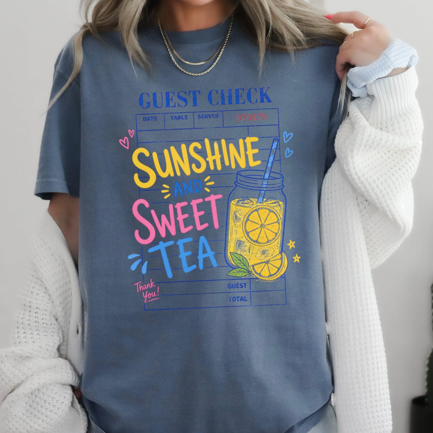 Guest Check Sunshine & Sweet Tea Comfort Color Graphic Tee