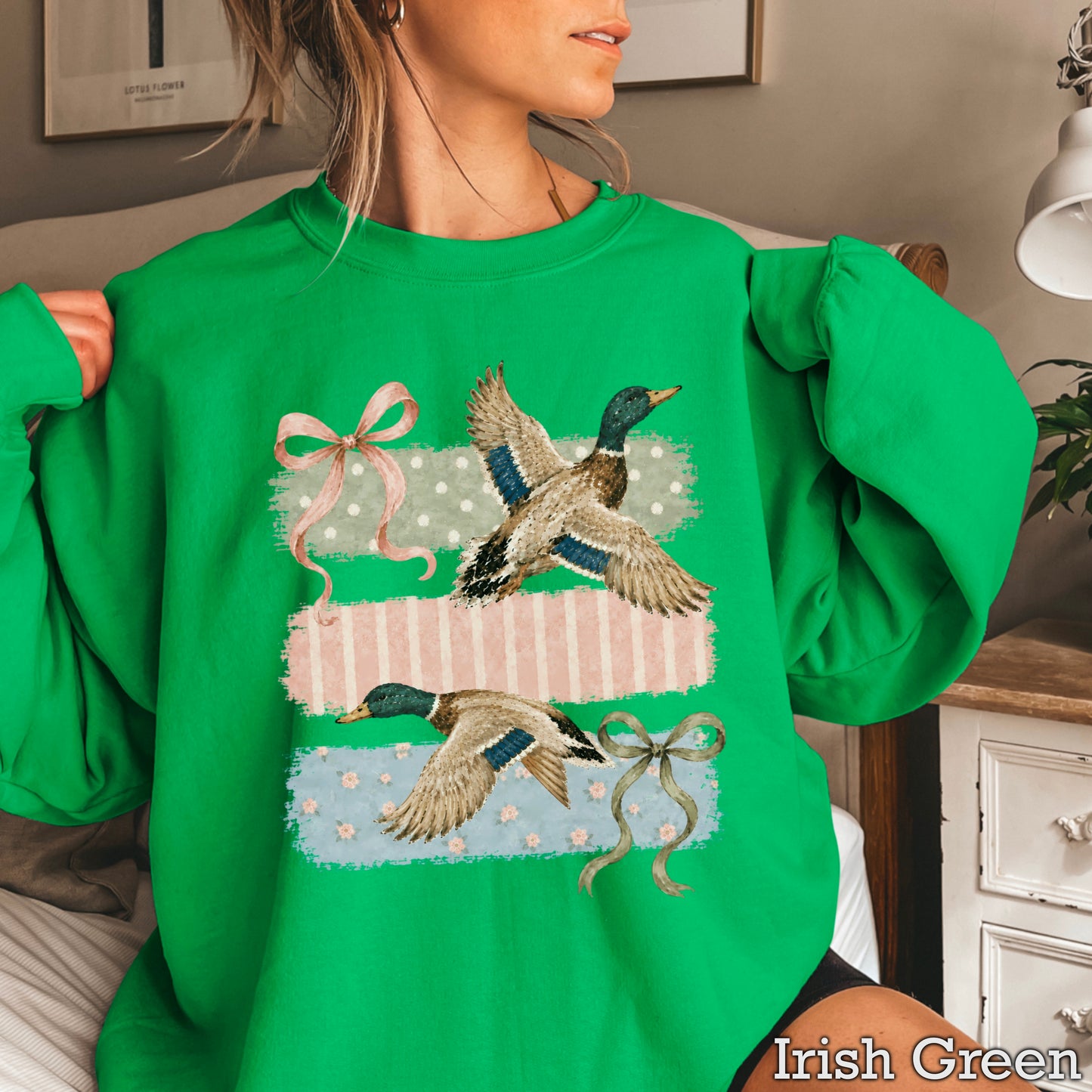 Mallard Ducks & Bows Crewneck Sweatshirt