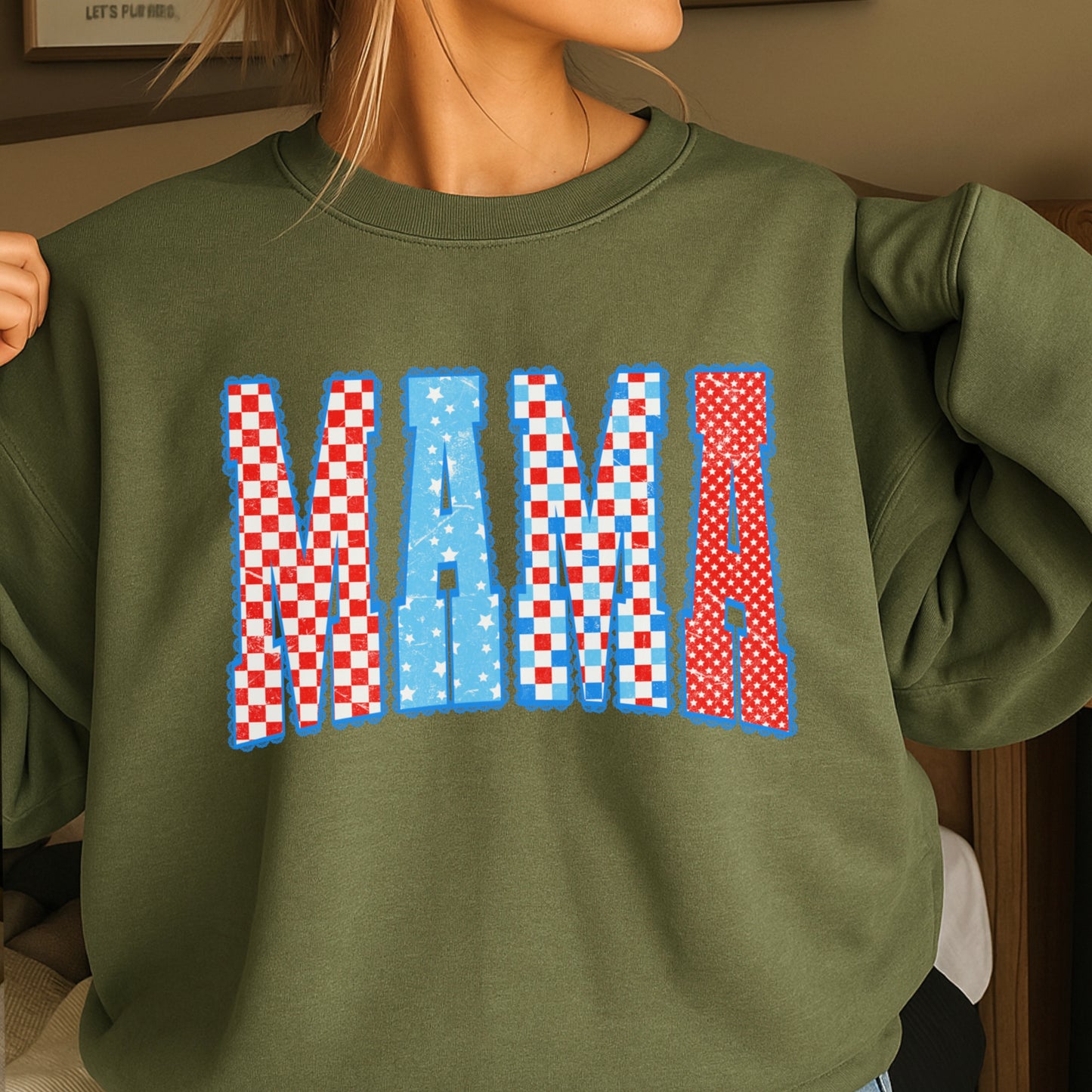 Mama Patriotic Crewneck Sweatshirt