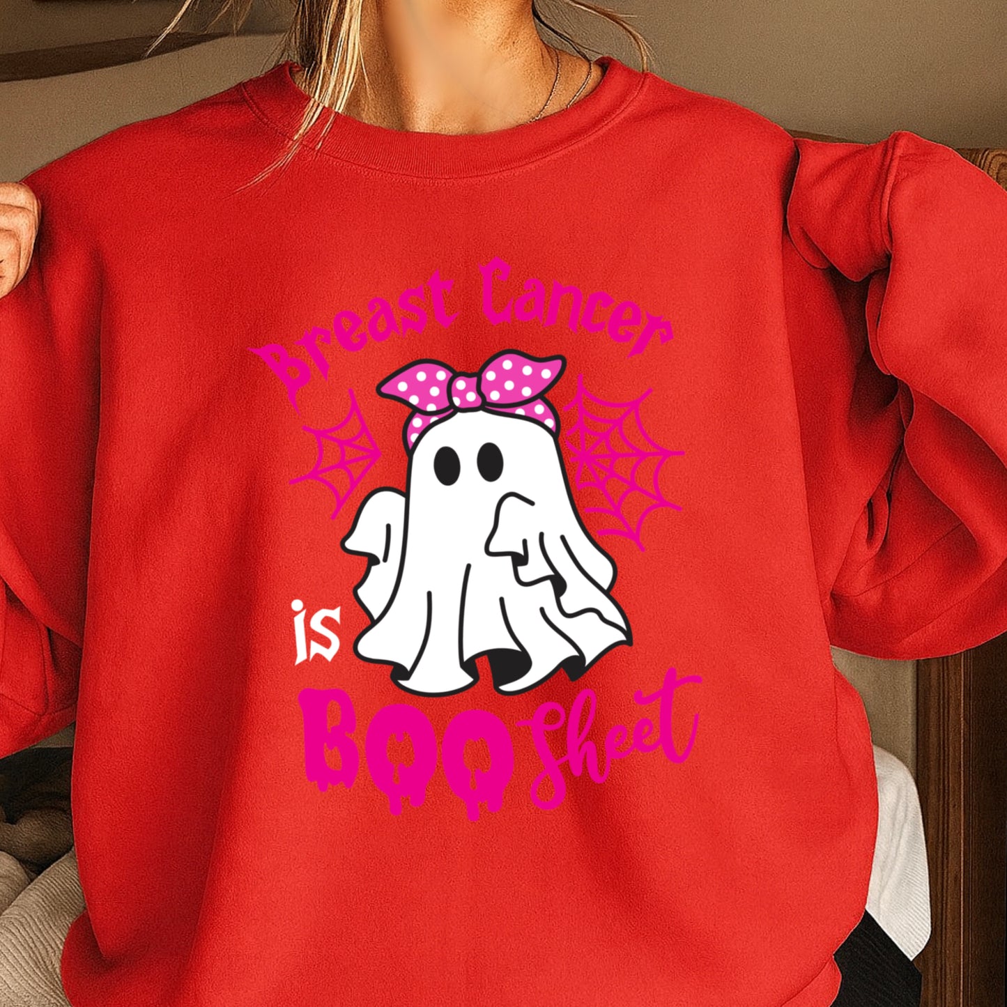 Breast Cancer Is Boo-Sheet Crewneck Sweatshirt