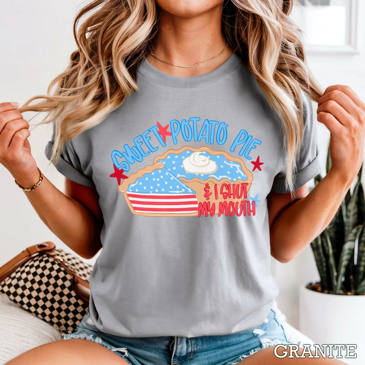 Sweet Potato Pie Patriotic Comfort Color Graphic Tee