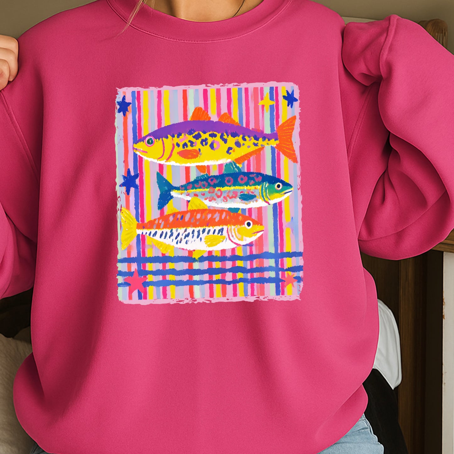 Preppy Fish Crewneck Sweatshirt
