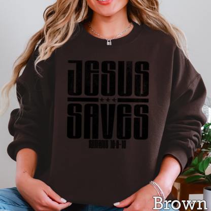Jesus Saves Graphic Crewneck Sweatshirt