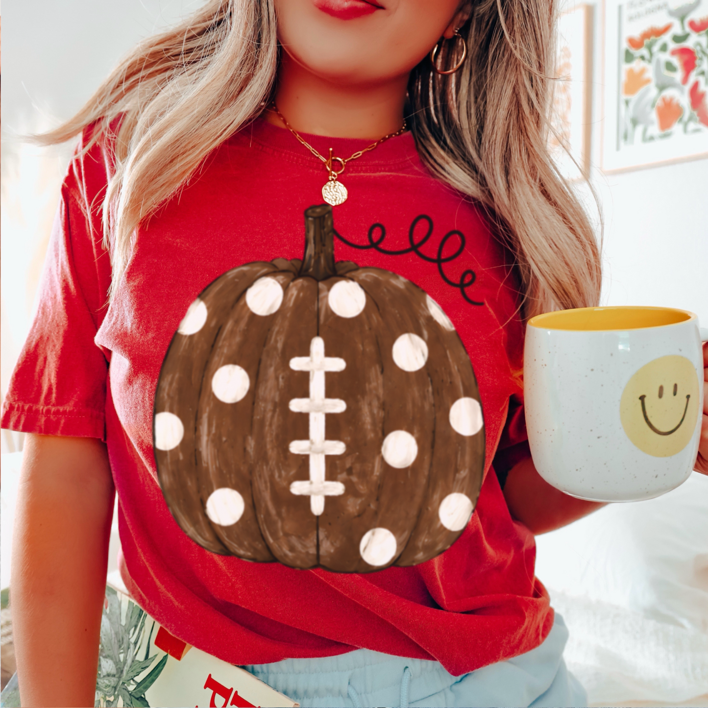 Pumpkin Football DTF Transfer