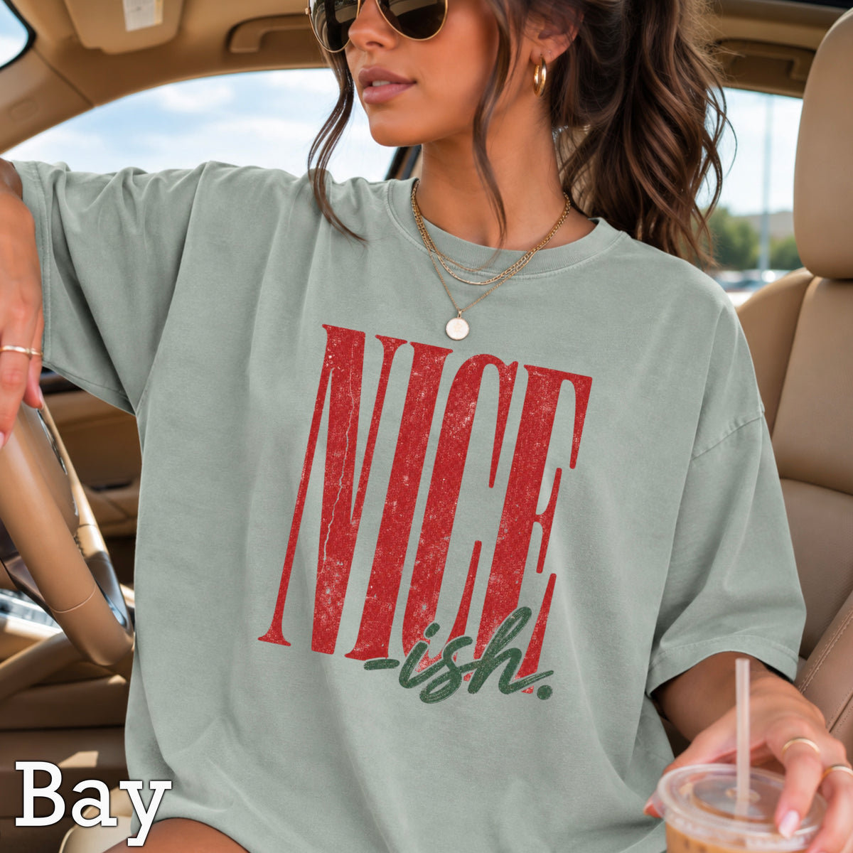 Nice -ish Christmas Comfort Color Graphic Tee