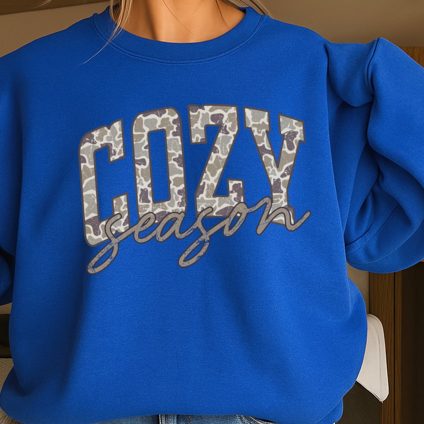 Camo Cozy Season Crewneck Sweatshirt