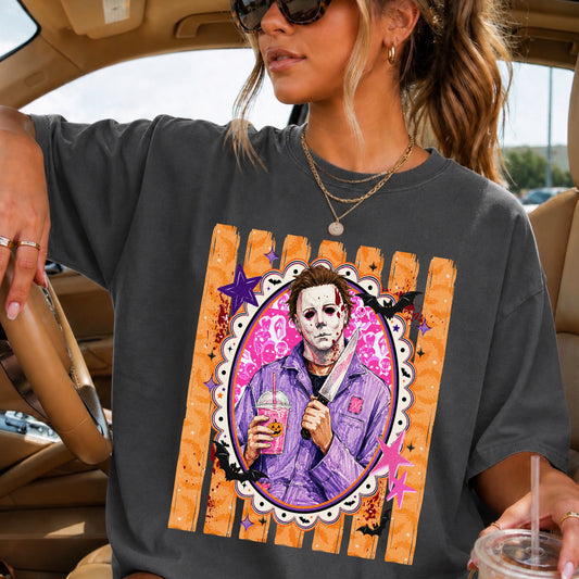 Horror Film Character Halloween Comfort Color Graphic Tee