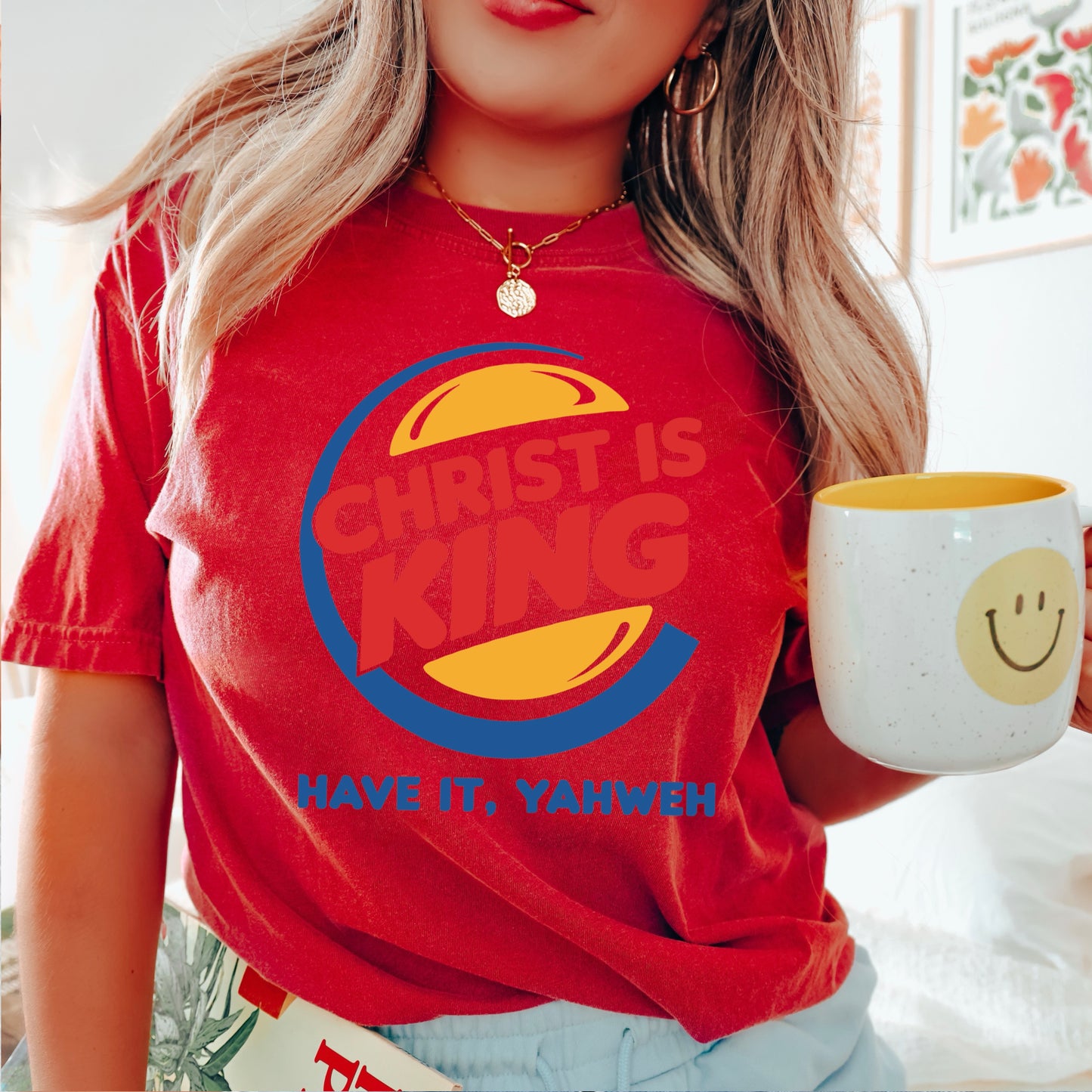 Christ Is King Christian Comfort Color Graphic Tee