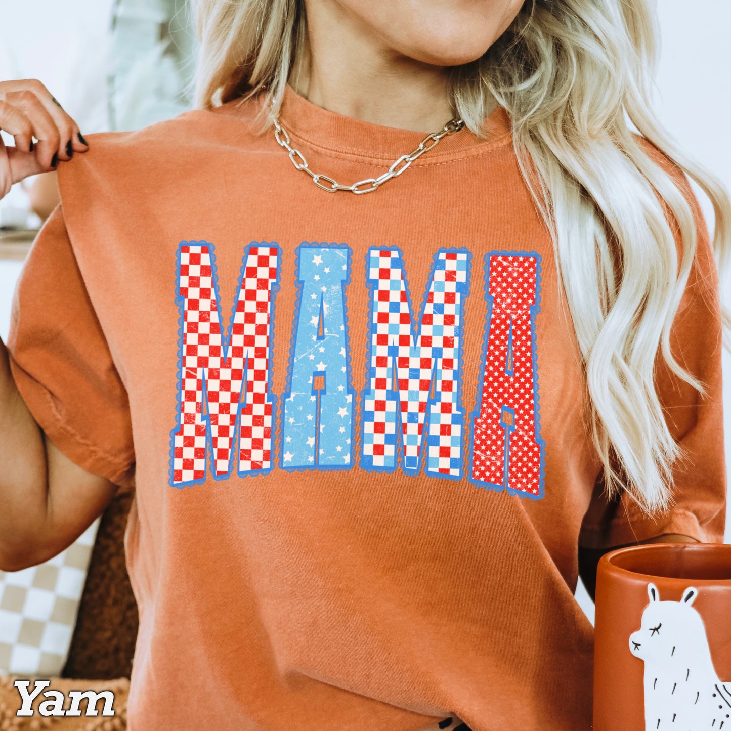 Mama Patriotic Comfort Color Graphic Tee