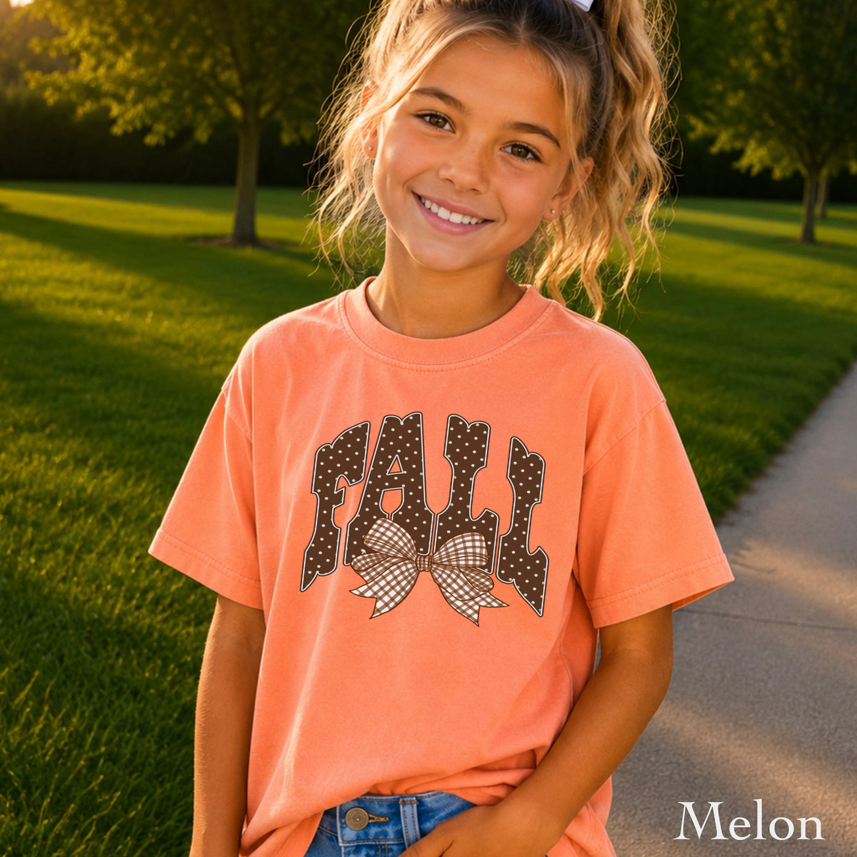 Fall Gingham Favorite Youth Comfort Color T-Shirt