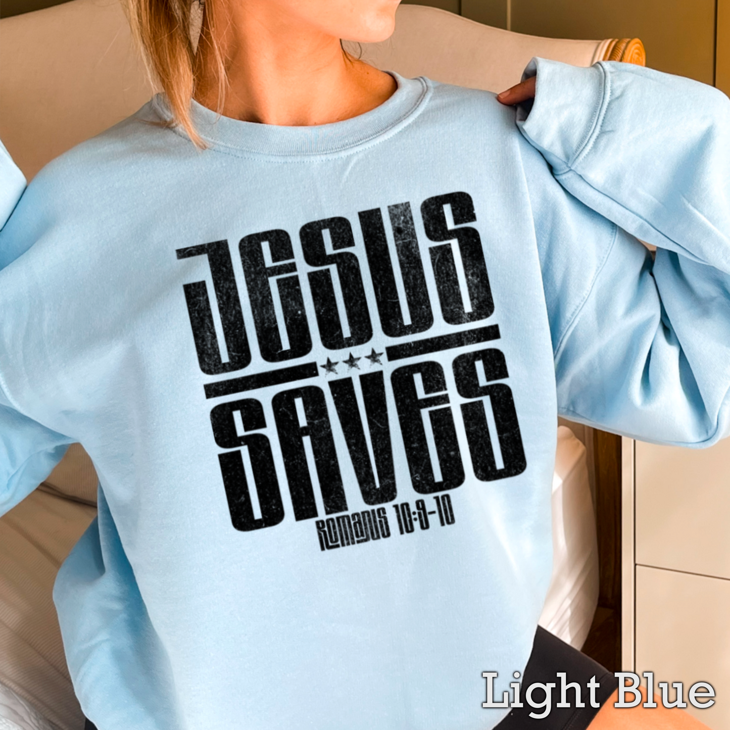 Jesus Saves Graphic Crewneck Sweatshirt