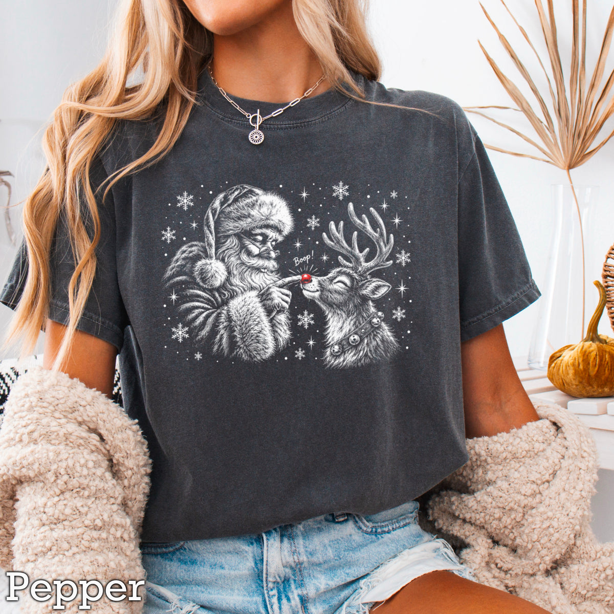 Santa’s Boop Christmas Comfort Color Graphic Tee