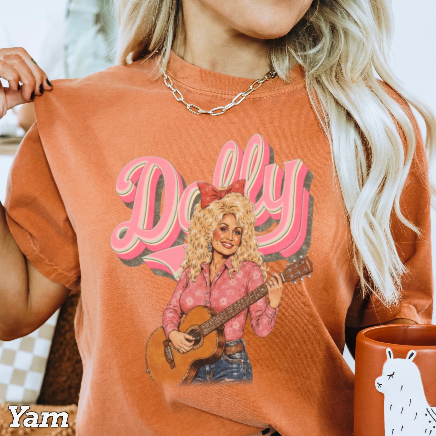 Pink Dolly Guitar Comfort Color Graphic Tee