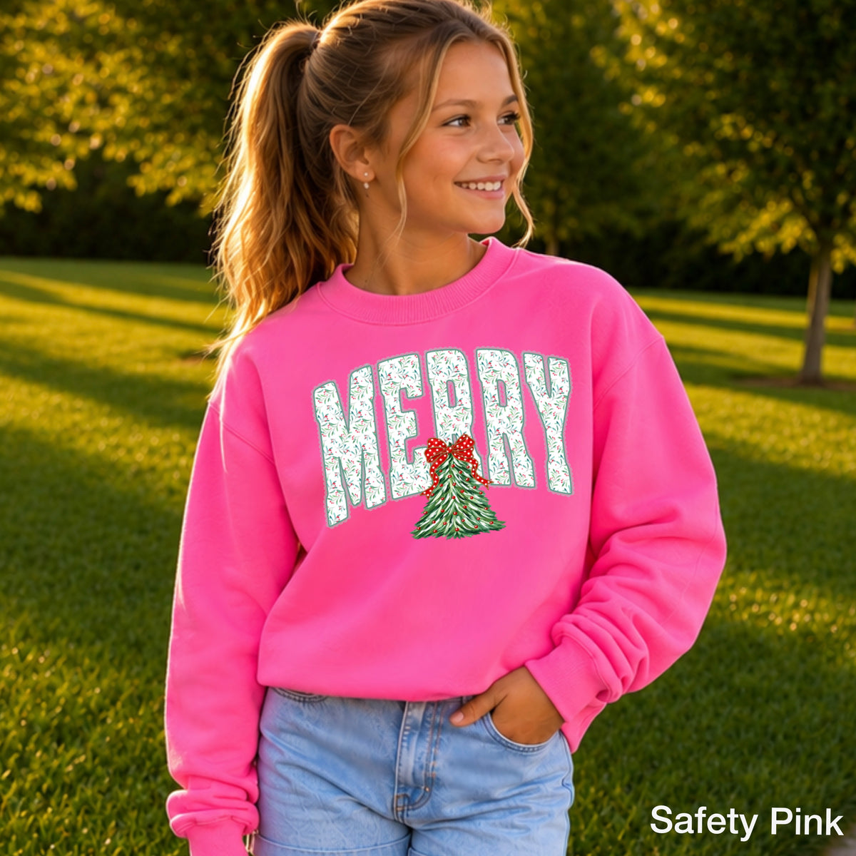 Merry Christmas Youth Crewneck Sweatshirt