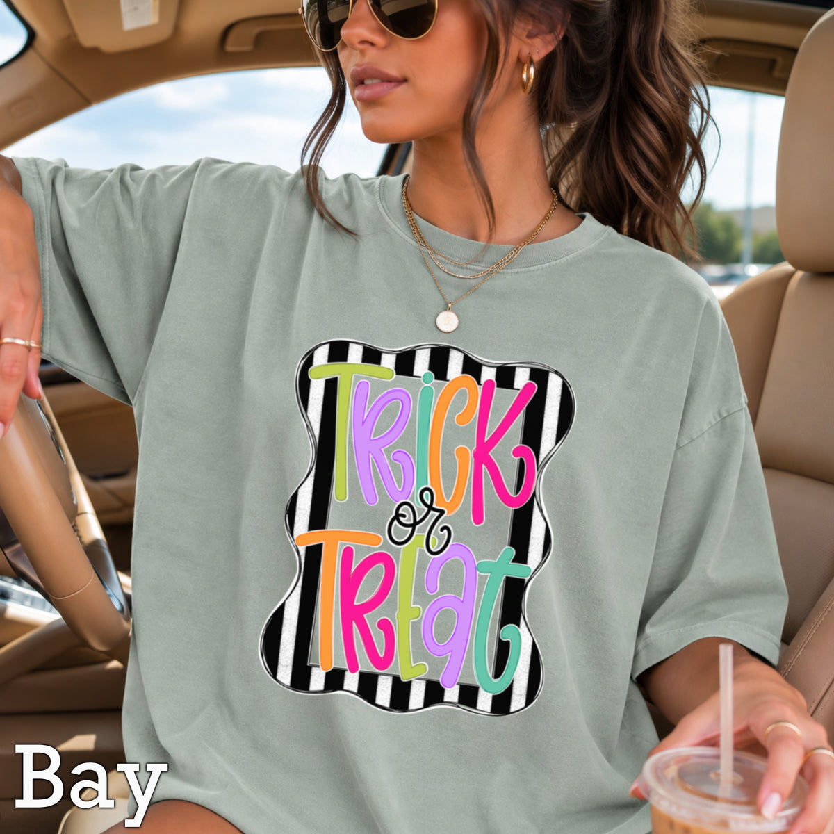 Trick Or Treat Halloween Comfort Color Graphic Tee
