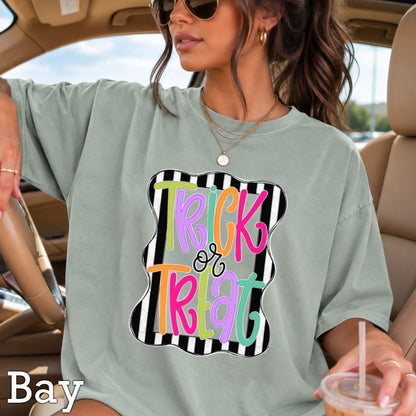 Trick Or Treat Halloween Comfort Color Graphic Tee