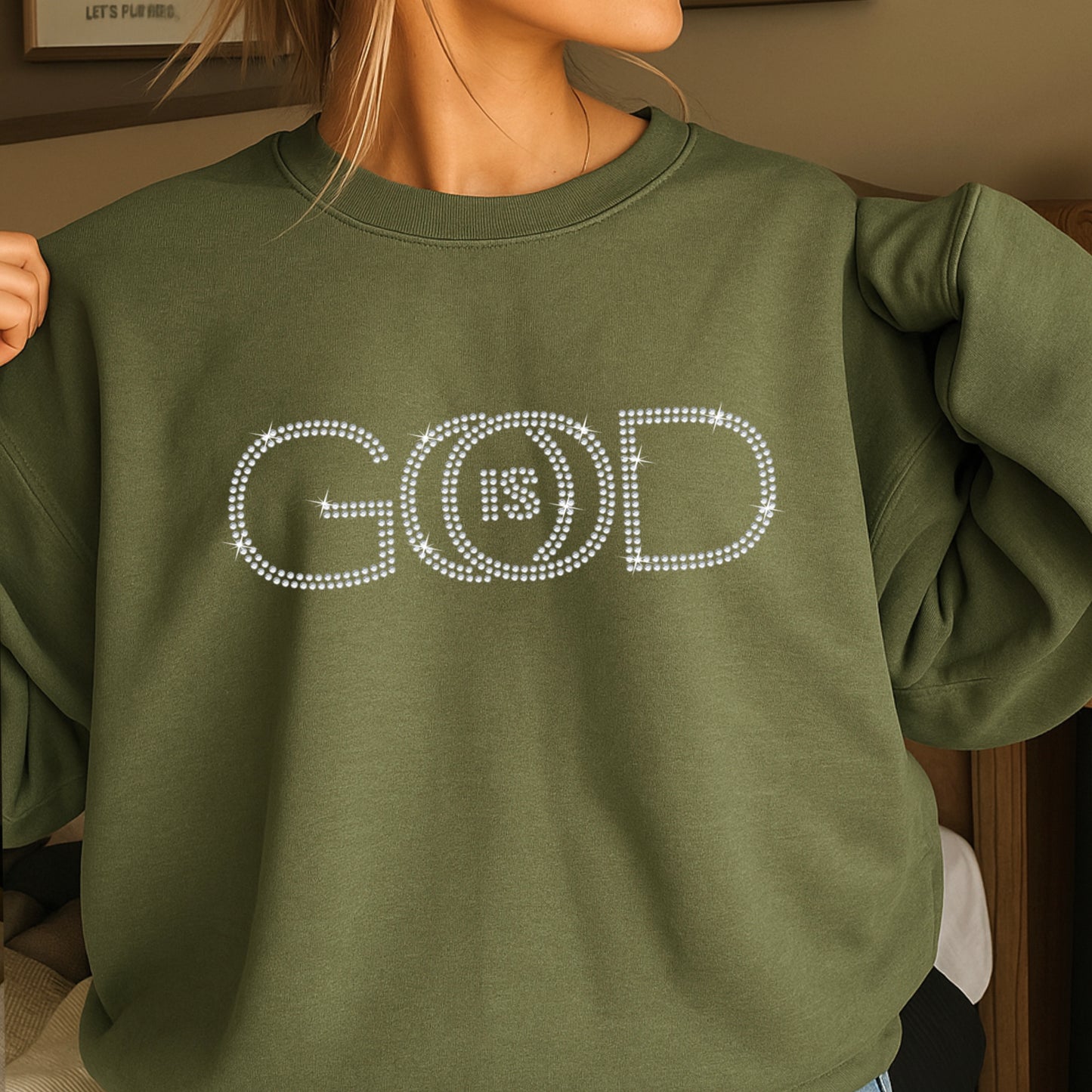God Is Good Rhinestone Sweatshirt