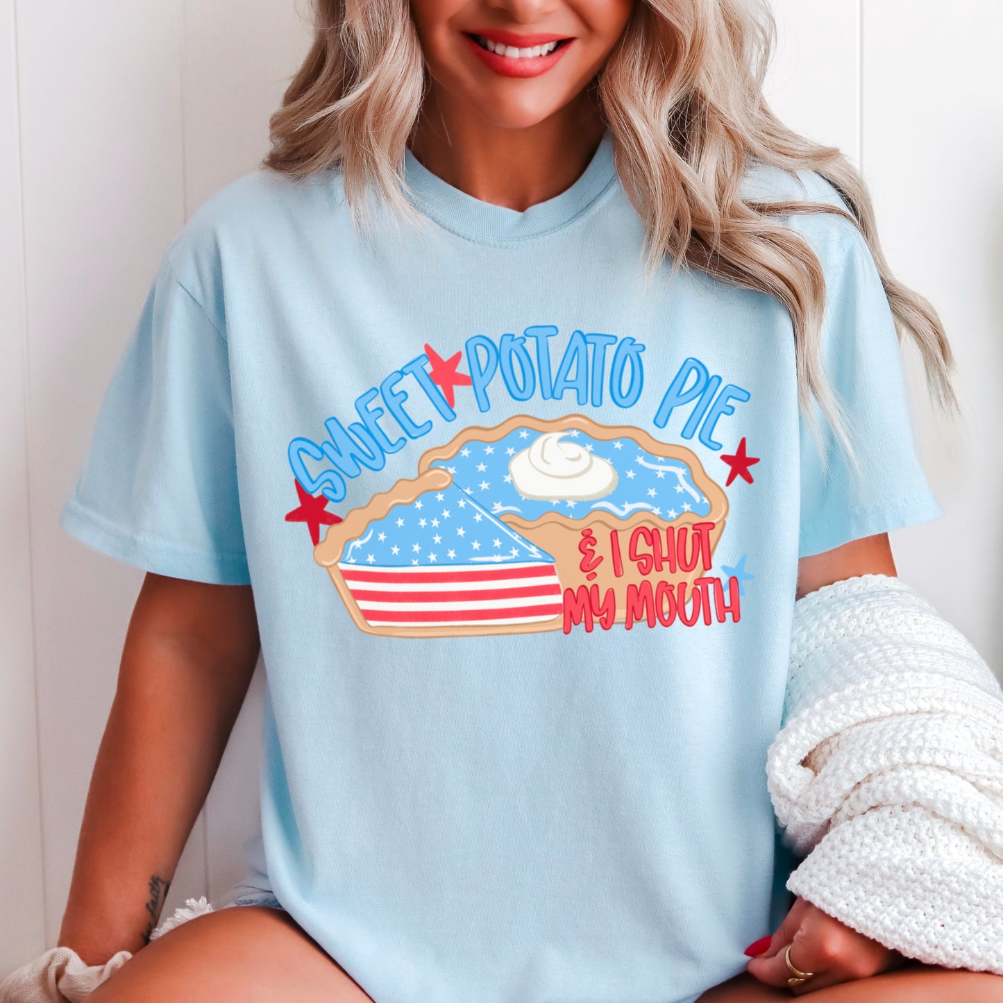 Sweet Potato Pie Patriotic Comfort Color Graphic Tee