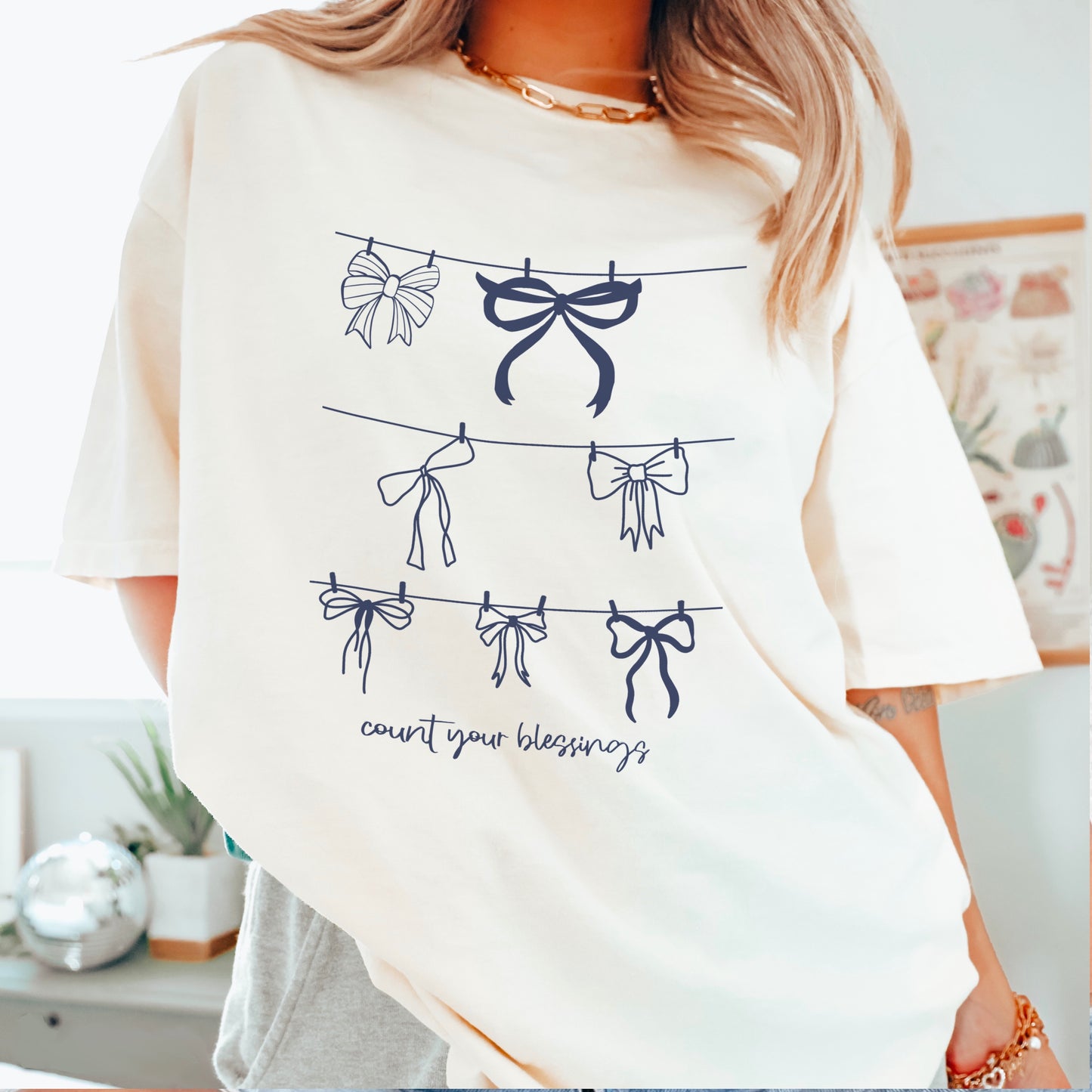 Count Your Blessings Christian Comfort Color Graphic Tee