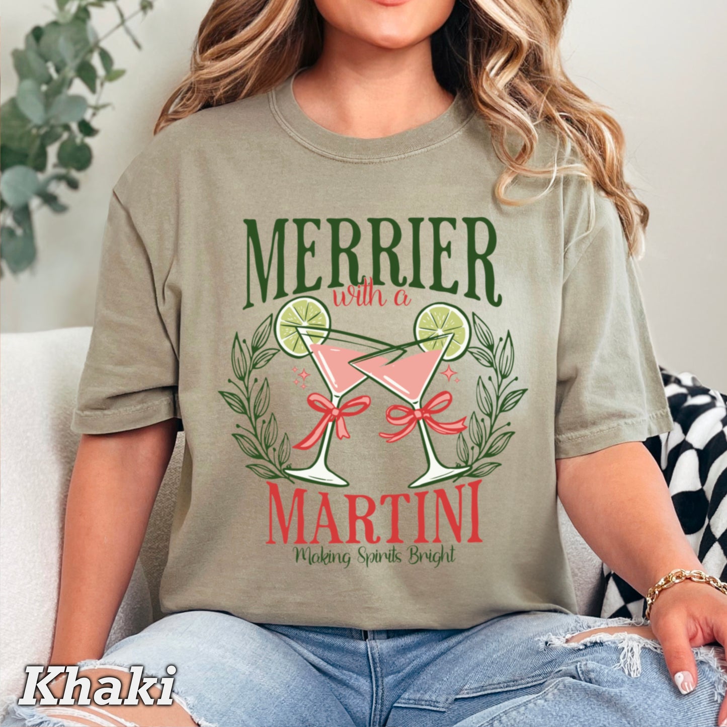 Merrier With A Martini  Comfort Color Graphic Tee