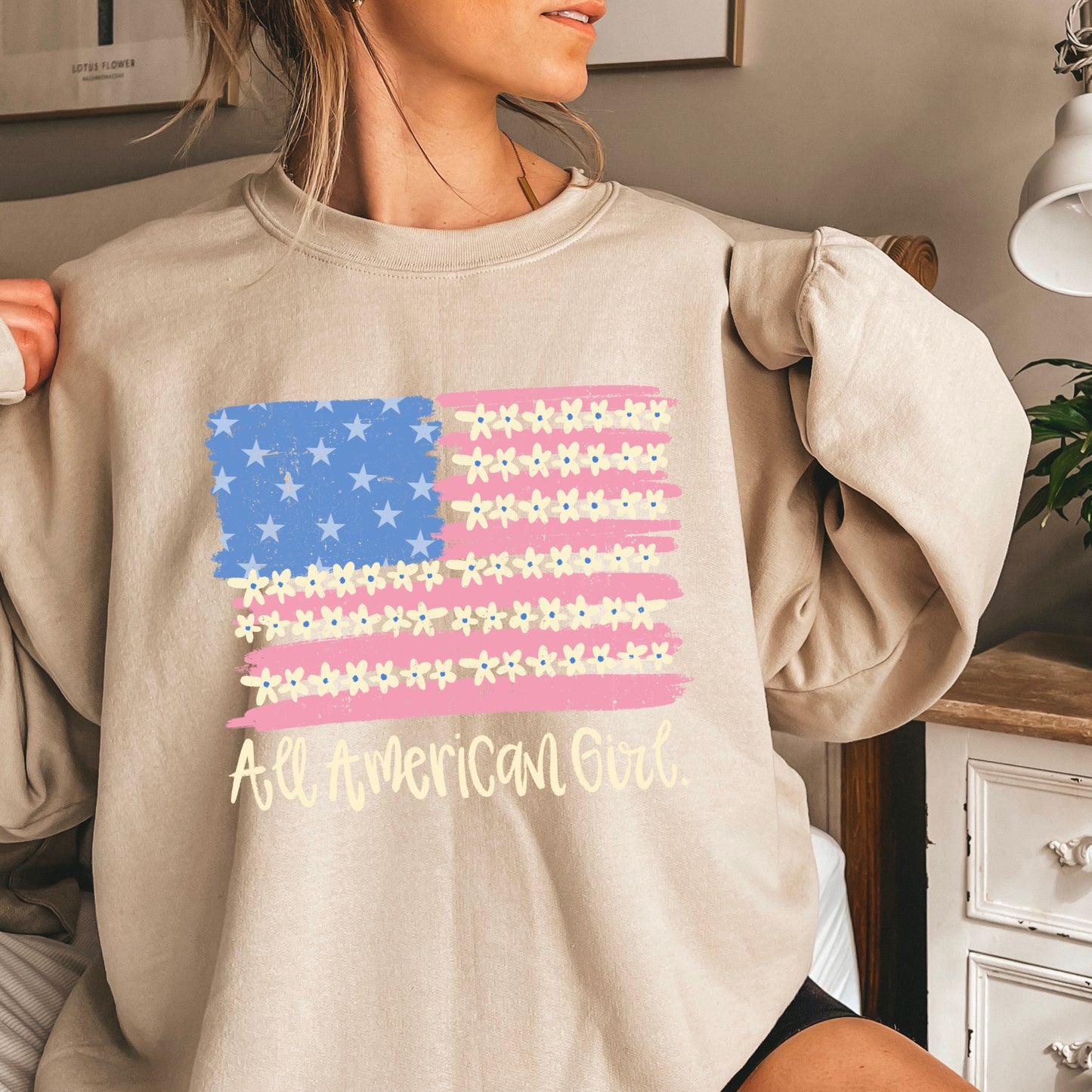 All American Girl Crewneck Sweatshirt