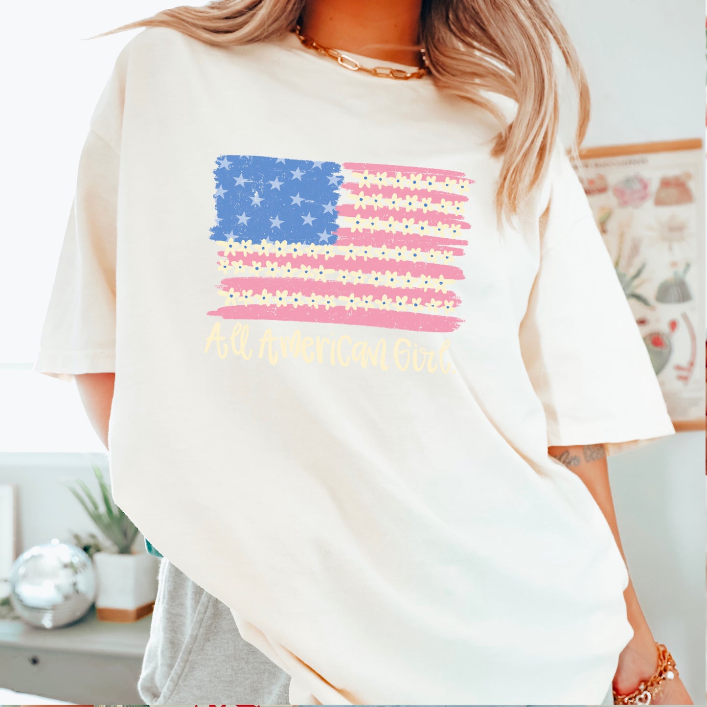 All American Girl Comfort Color Graphic Tee