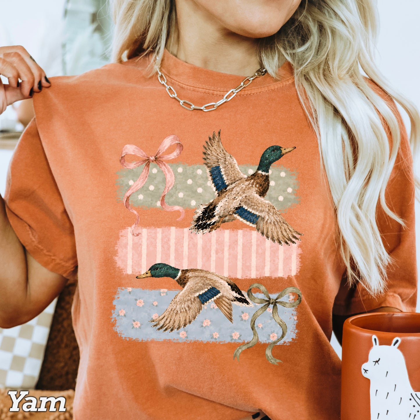 Mallard Ducks & Bows Comfort Color Graphic Tee