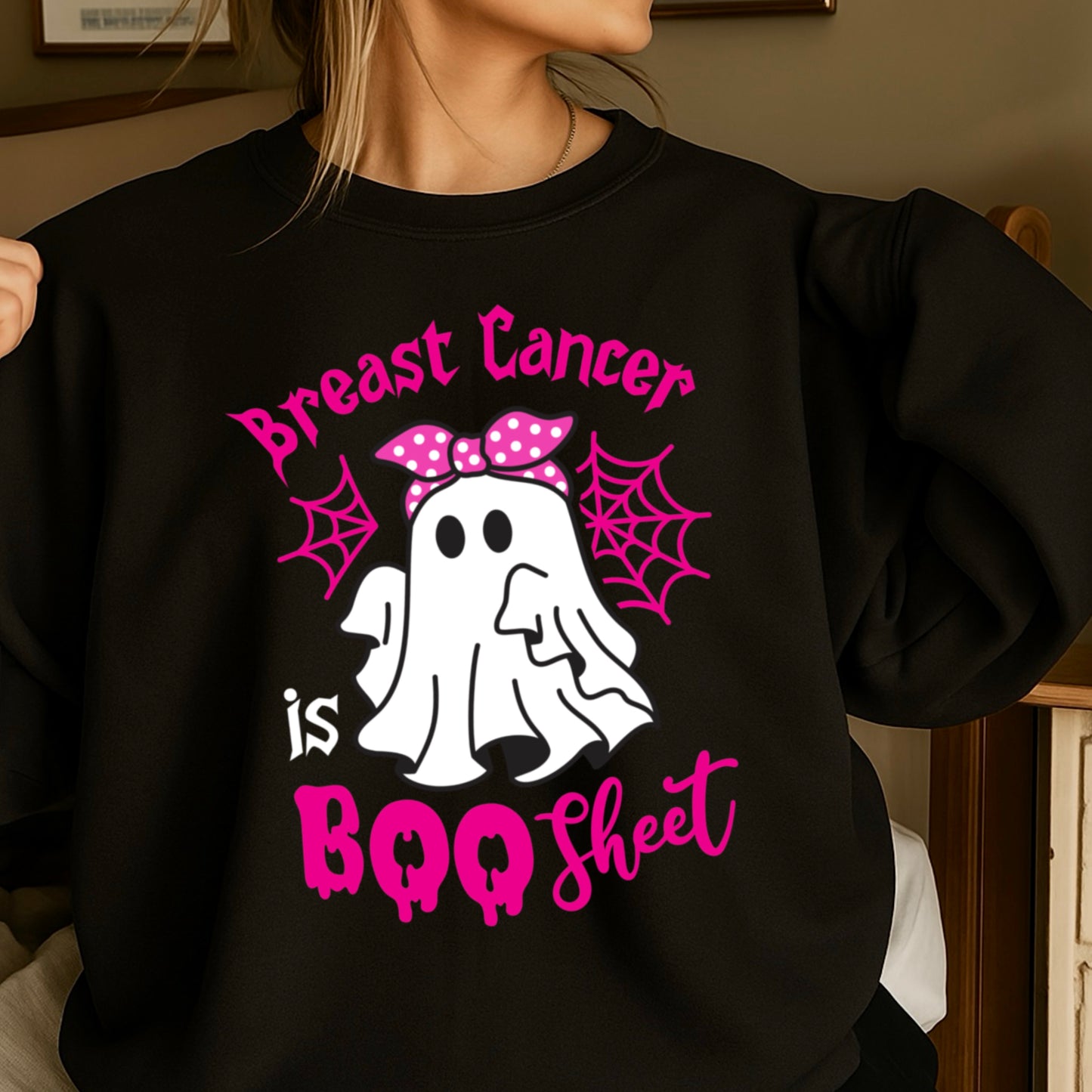 Breast Cancer Is Boo-Sheet Crewneck Sweatshirt