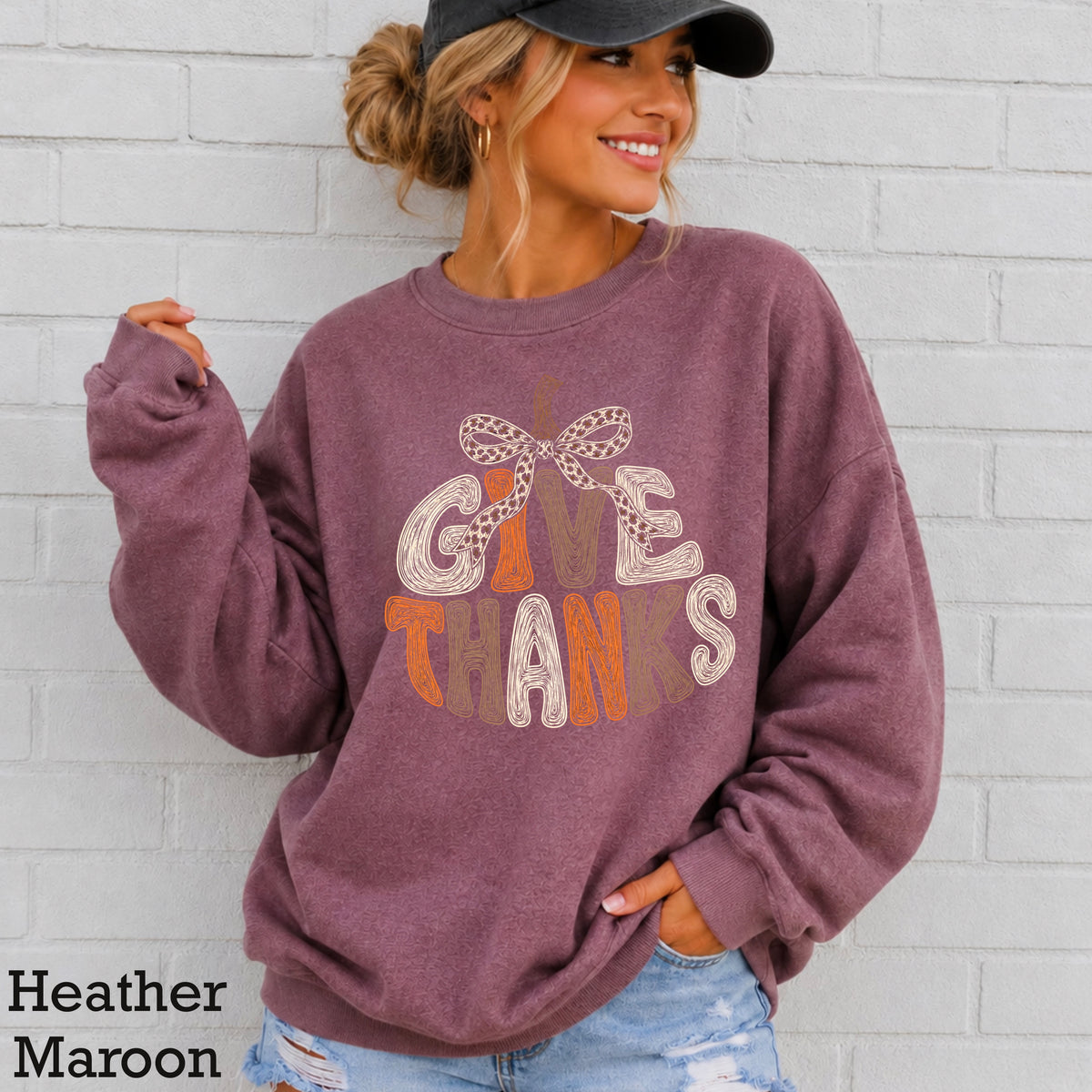 Give Thanks Thanksgiving Crewneck Sweatshirt