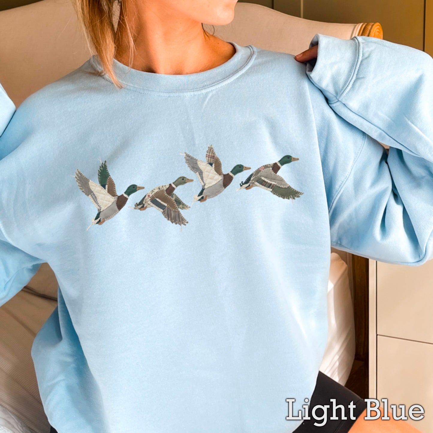 Patchwork Mallard Ducks Crewneck Sweatshirt