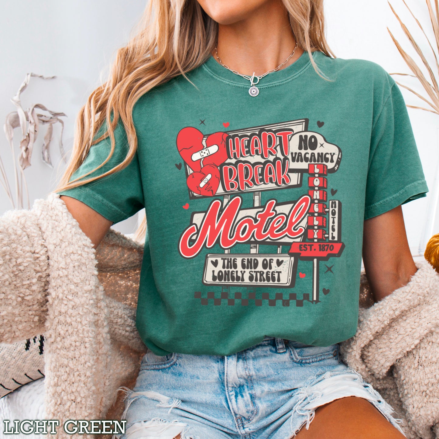 Heart Break Motel Valentine’s Day Comfort Color Graphic Tee