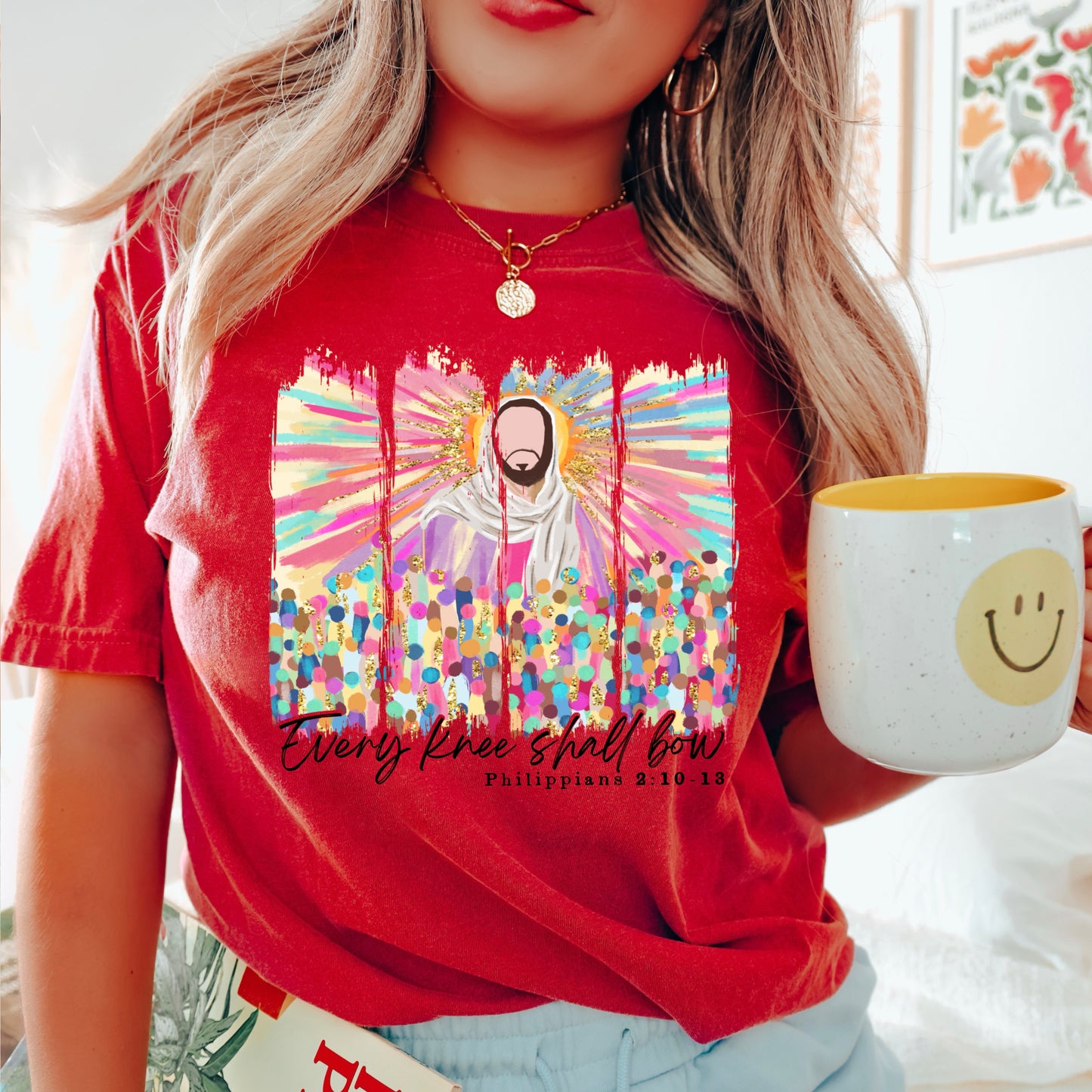 Every Knee Shall Bow Easter Comfort Color Graphic Tee