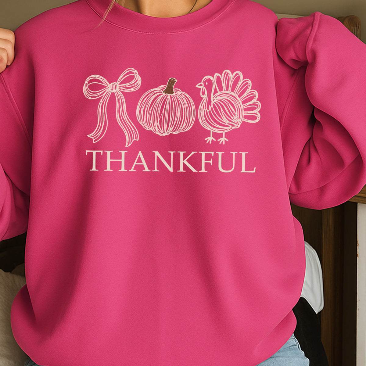 Thankful Thanksgiving Crewneck Sweatshirt