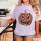 Leopard Pumpkin Halloween Comfort Color Graphic Tee