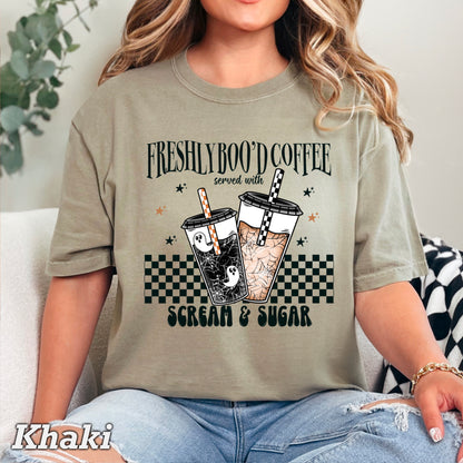 Freshly Boo’d Coffee Halloween Comfort Color Graphic Tee