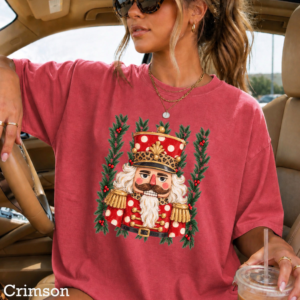 Preppy Nutcracker Christmas Comfort Color Graphic Tee